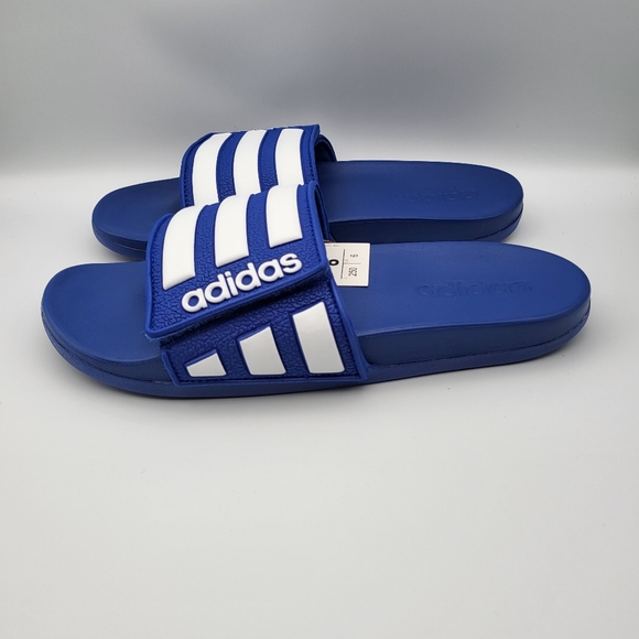 NEW Y6 | W7 Adidas Adjustable Comfort Slides Blue - Picture 2 of 10